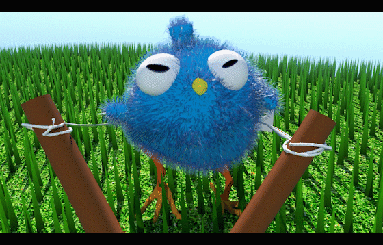 Bird shaking in  animation.