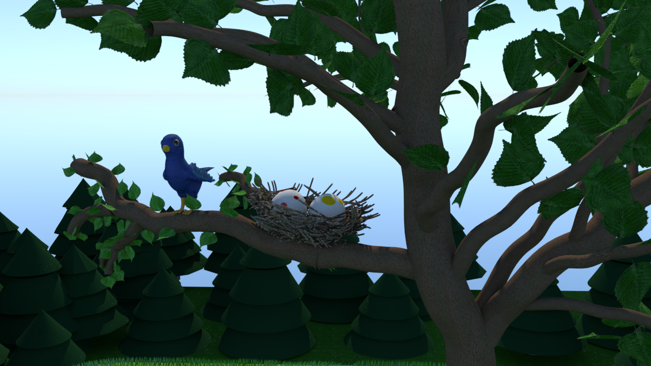 Nest and the eggs, reveals more of the scene